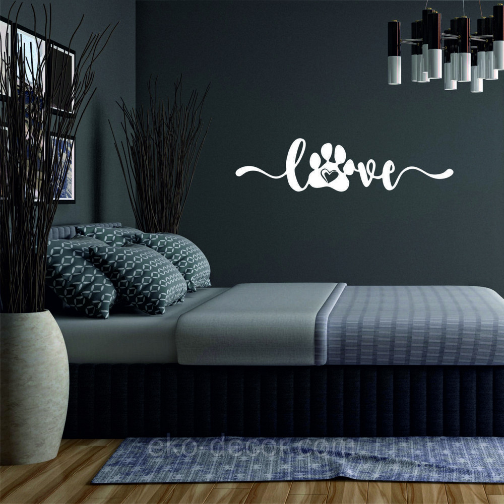 Декоративне настінне 3D Панно «LOVE» Декор на стіну з об'ємом 90*22 см, Білий Київ - фото 3