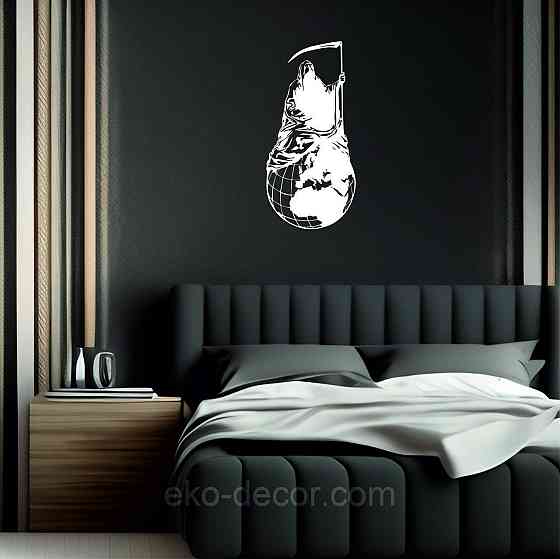 Декоративное настенное Панно «Смерть с косой», Декор на стену 50*24 см, Белый Киев