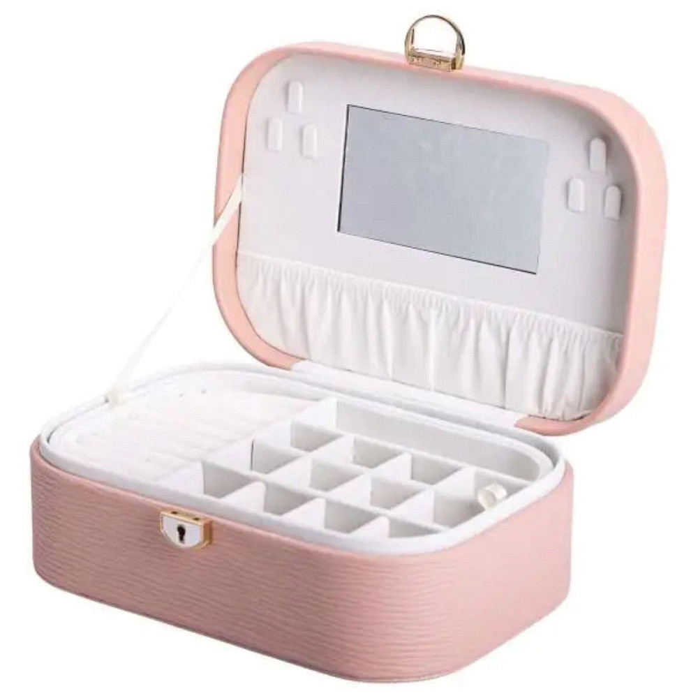 Двоярусна шкатулка для прикрас з еко-шкіри з замком Київ - фото 2