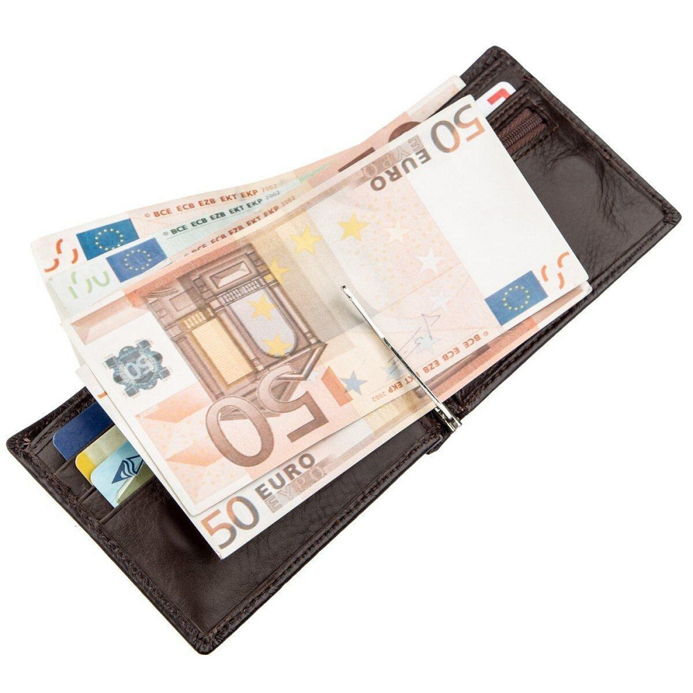 Чоловіче портмоне з Затискачом для купюр Boston 18827 Коричневий Київ - фото 3