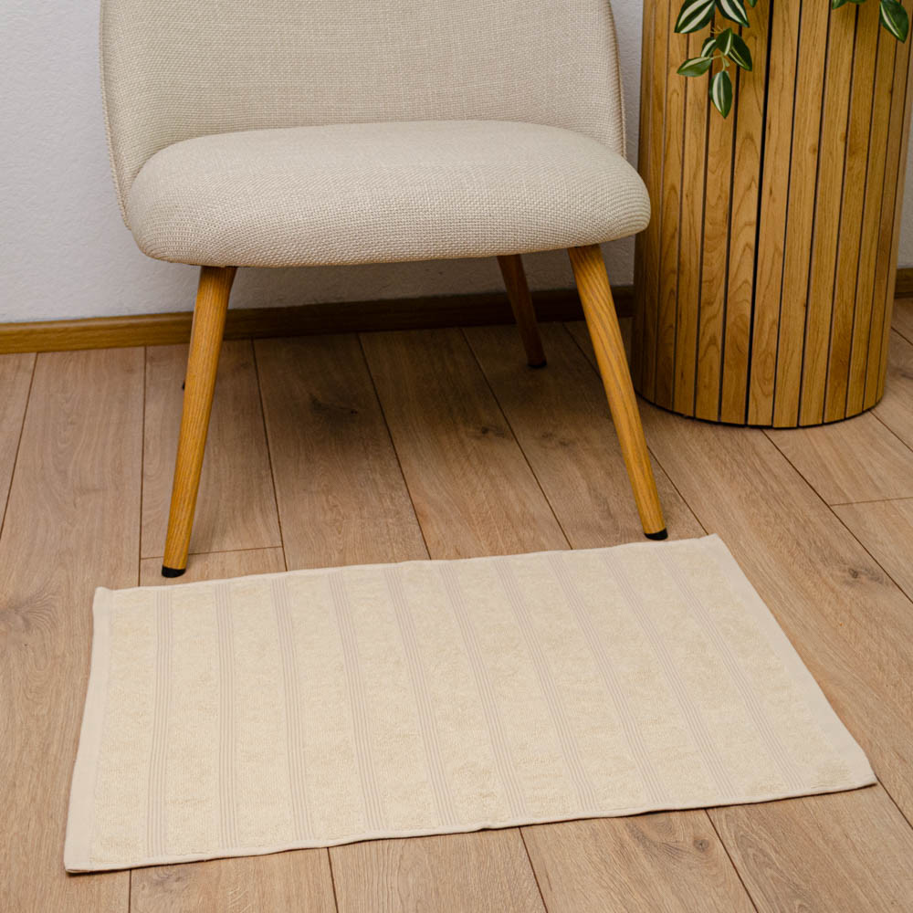 Махровое полотенце для ног с полосками GM Textile 50х70см 450г/м2 (Бежевый) Сумы - изображение 4