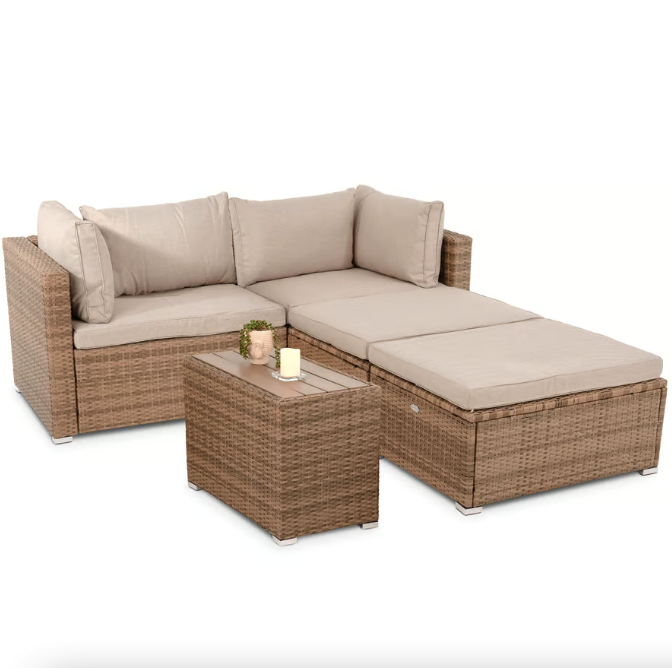 Набір садових меблів зі столом і кріслами для дому саду дачі комфортна зона відпочинку Di Volio Alzano бежевий Київ - фото 2