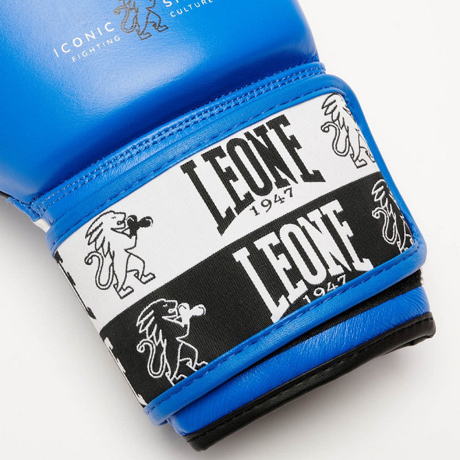 Боксерські рукавиці Leone GN208 ICONIC Blue 10 унцій (бинти 4 м. в комплекті) Каменское - изображение 8