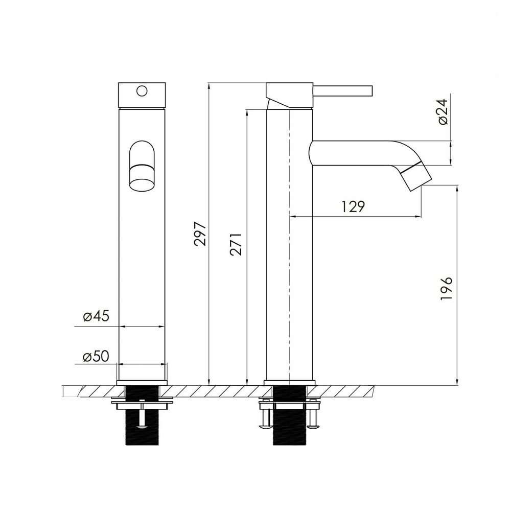 Змішувач для раковини високий Volle CRUZE cepillado níquel никель 1547.010202 Київ - фото 3