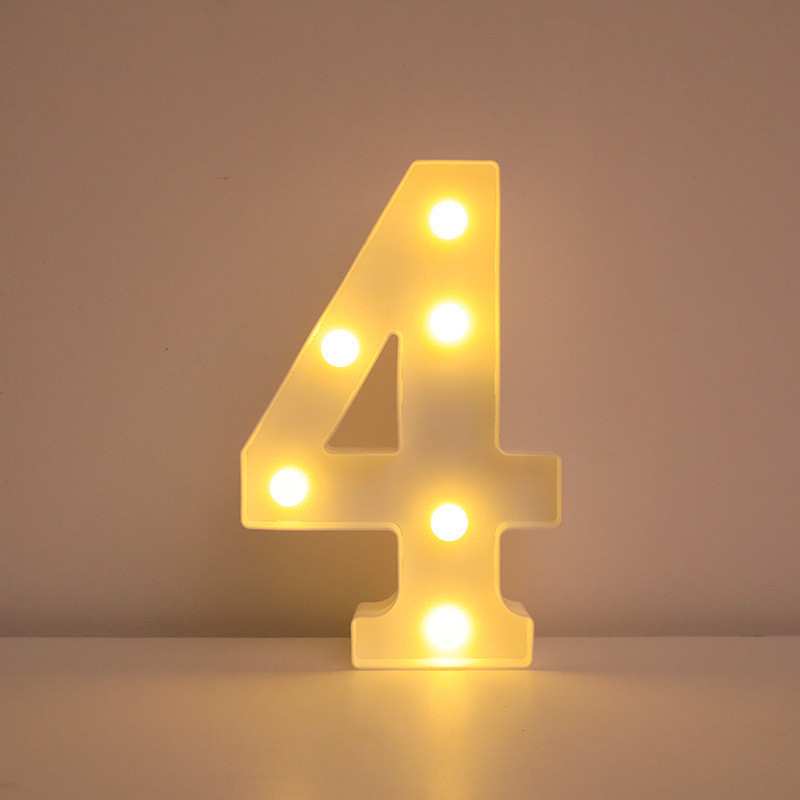 Объемная цифра 4 Led декоративная маленькая 21 на 15 см белый Киев - изображение 1