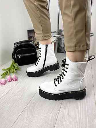 Черевики жіночі M.KRAFT білі натуральна шкіра висота 15 см розмір 37 (3128) Коломыя