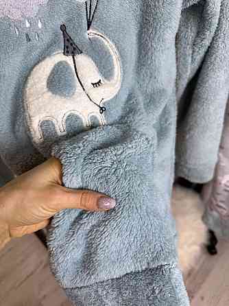 Піжама жіноча тепла махрова Оливковий 3XL Харків