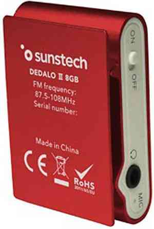 MP3-плеер Sunstech DEDALO III 8GB FM RED, радио, диктофон, клипса Днепр