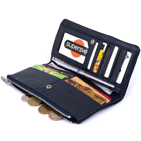 Вертикальний гаманець на кнопці жіночий ST Leather 19203 Темно-синій Київ