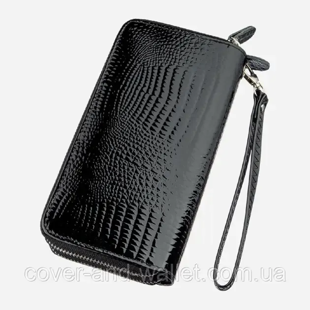 Жіночий гаманець клатч на дві блискавки чорного кольору Kivi Київ - фото 2