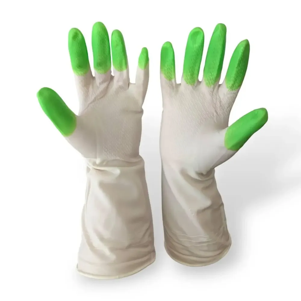 Гумові господарські рукавички Дельфін латексні водонепроникні з внутрішнім напиленням Харків - фото 1