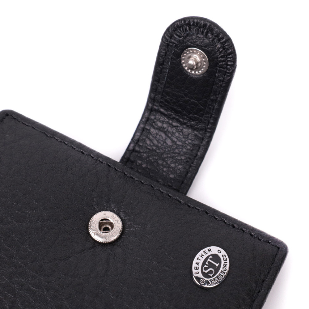 Мужской бумажник удобного размера из натуральной кожи ST Leather 22471 Черный Киев - изображение 7