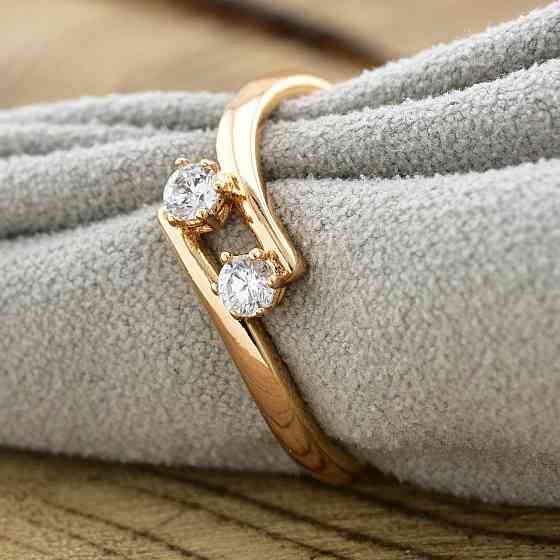 Кольцо куб. цирконий Xuping позолота 18К, 18 размер (ширина 5мм, вес 1.7г) Киев