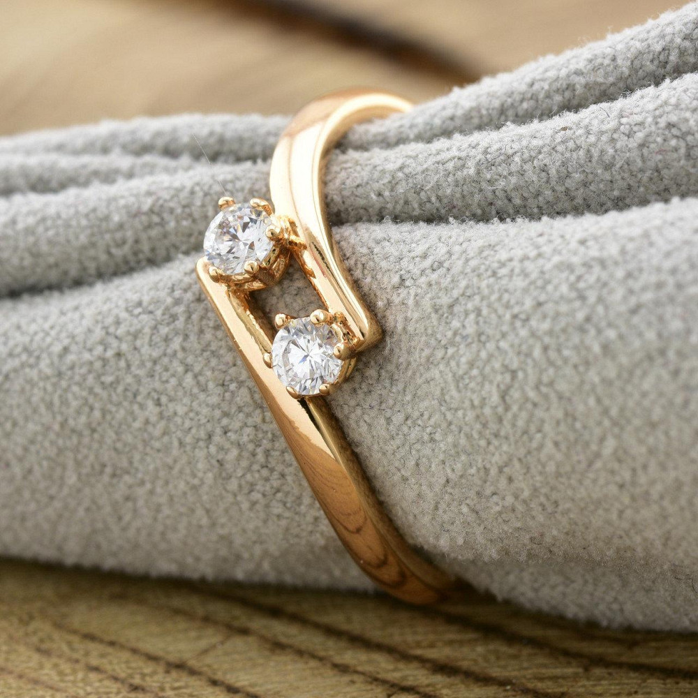 Кольцо куб. цирконий Xuping позолота 18К, 18 размер (ширина 5мм, вес 1.7г) Киев - изображение 1