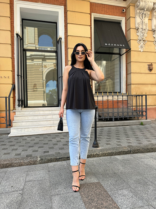 Жіноча блузка без рукавів "Mila" оптом | Батал | Розпродаж моделі Київ - фото 9