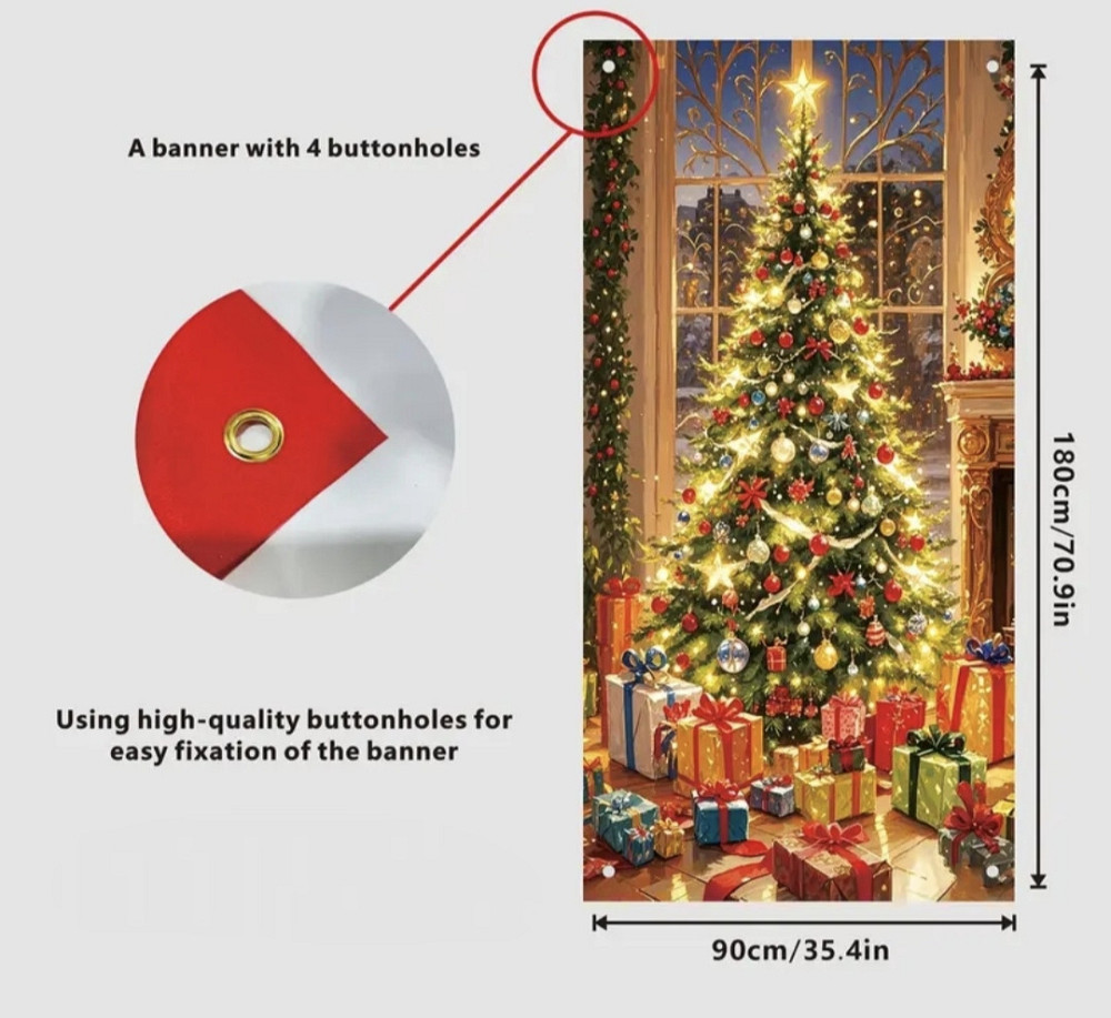 Банер на двері Різдвяний 
