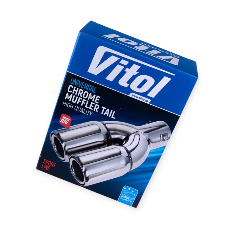 Насадка глушитель черный глянец d 64мм, l 203мм, внешн 135х76мм на Мукачево - изображение 1