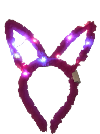 Новогодний светящийся обруч Ушки Зайки с светодиодами на голову one size розовый Киев