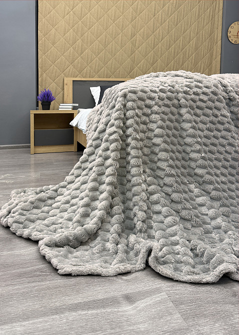 Плед-покривало 210х210 см (+-5см) Соти Сірий (87-207) Київ - фото 7