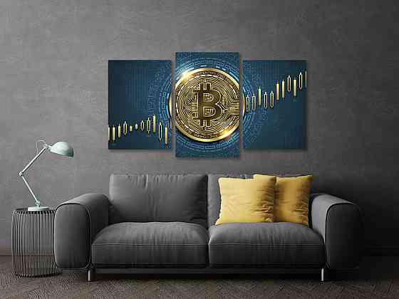 Модульная картина в гостиную / спальню Біткоін   Art-702_3 Киев