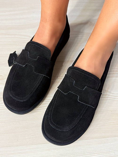 Туфли женские Hengji 560-1 замшевые лоферы черные, 40, 25 см Киев - изображение 7