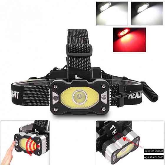 Аккумуляторный мощный налобный фонарь WATTON WT-248 с 4 режимами работы, 2 аккумуляторные батареи в комплекте Каменец-Подольский