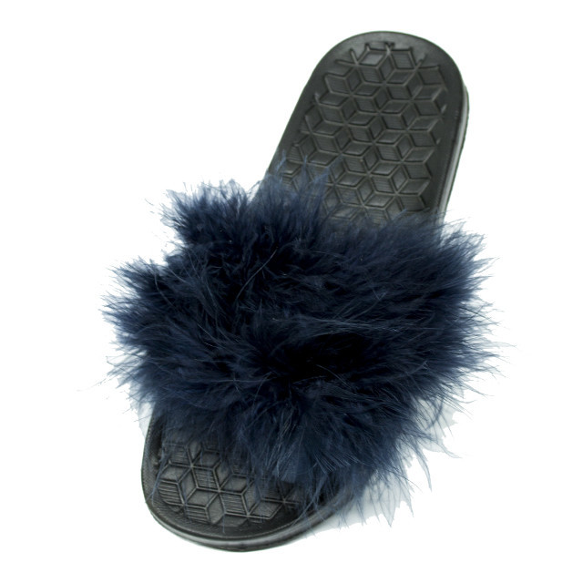 Шлепанцы женские с мех марабу PaGo (36,37) Синий 23,5  см Одесса - изображение 1