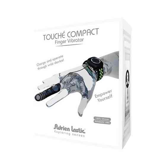 Вибронасадка на палец Adrien Lastic Touche Compact S с проводным пультом, черная Sex Aura Киев