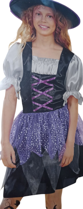 Дитяча сукня з капелюшком Відьма на Хелловін розмір M 7-10 років фіолетовий Київ - фото 5