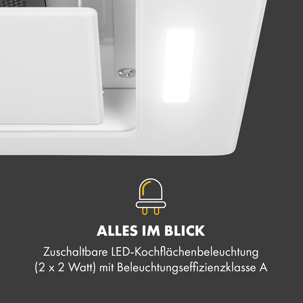 Модуль вентилятора вытяжки Hektor Eco 52 см 566 м³/ч сенсорное стекло белый белый (Германия, читать описание) Ровно - изображение 6