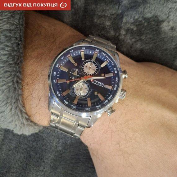 Чоловічий наручний класичний годинник Curren Pacific (Сріблястий) Вінниця - фото 9