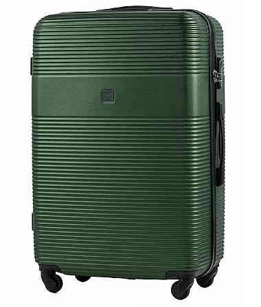 Валіза пластикова WINGS 5398 велика 75 см темно-зелена Київ
