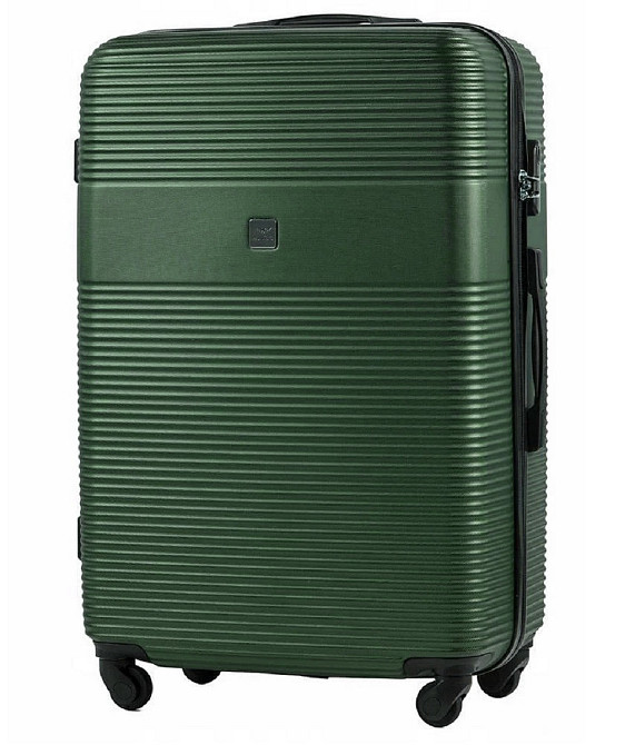 Валіза пластикова WINGS 5398 велика 75 см темно-зелена Київ - фото 2