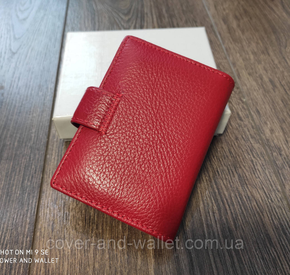Жіноча шкіряна кредитница для пластикових карток червоного кольору ST Leather Київ - фото 5