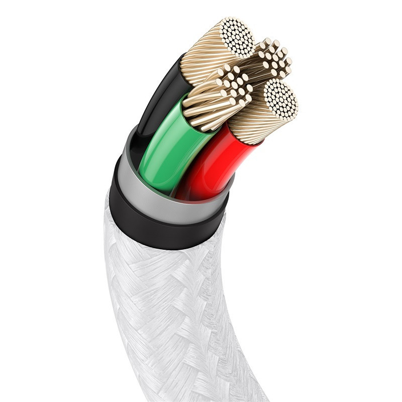 Кабель Baseus Cafule Series Metal Data Cable USB to IP 2.4A 2m White Одеса - фото 7