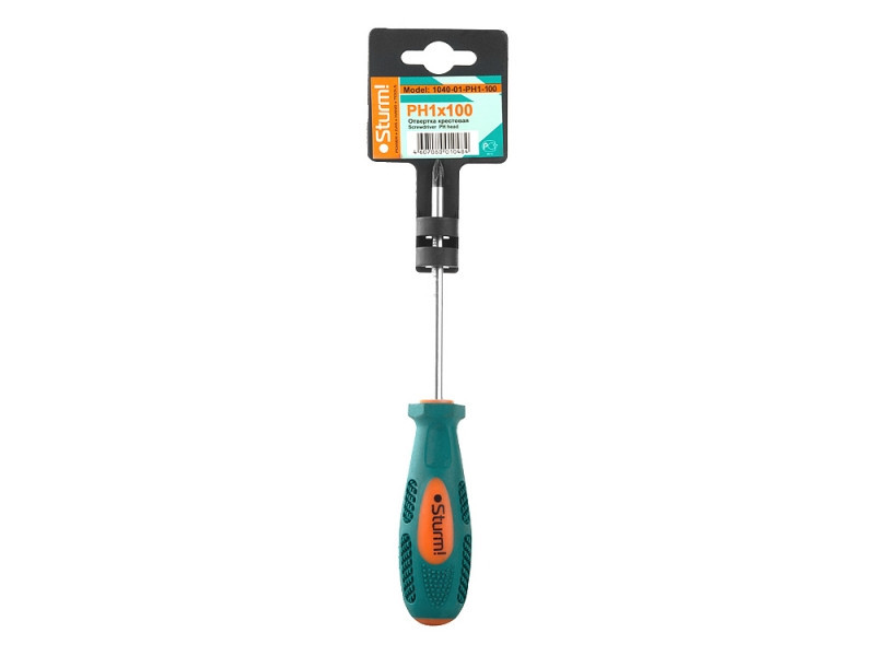 Отвертка крестовая Sturm PH1x100мм 1040-01-PH1-100 (читать описание) Ровно - изображение 1