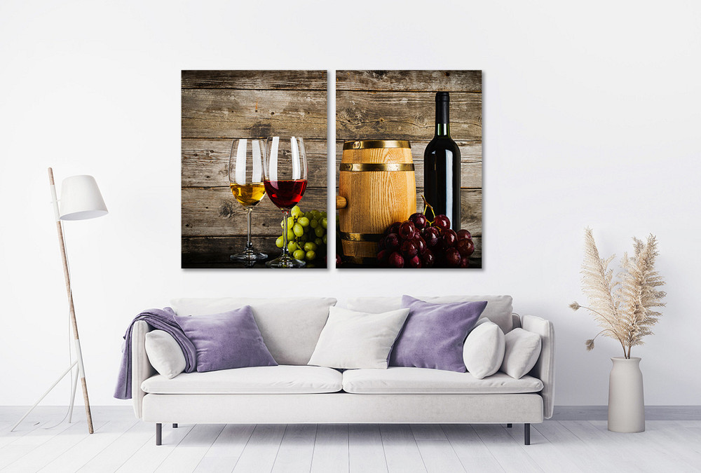 Модульная картина в гостиную / спальню  Винна атмосфера  TLV-2_058 90x132 см Київ - фото 2