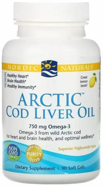 Рыбий жир из печени трески Nordic Naturals Cod Liver Oil 1000 мг 90 капсул Лимон Киев - изображение 1