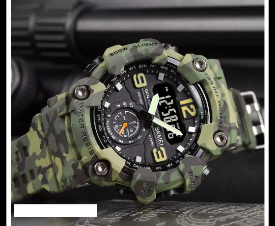 Чоловічий спортивний наручний годинник Skmei 1637 водонепроникні (Камуфляжні) Вінниця