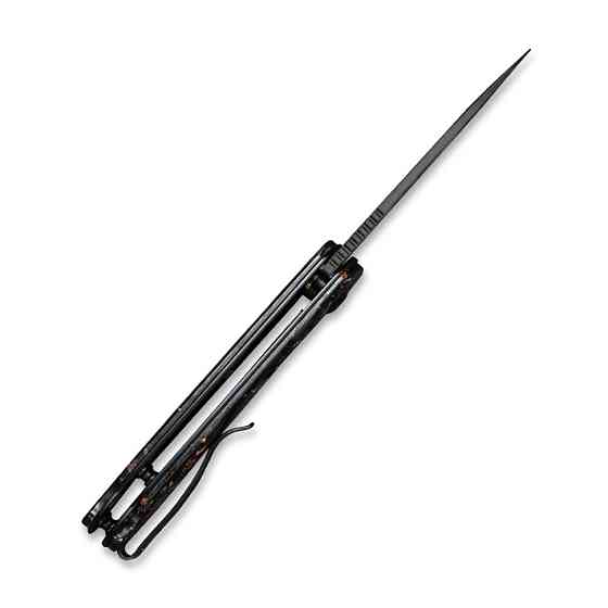 Ніж складаний кишеньковий Civivi Elementum, (7.5 см) Damascus / Carbon Fiber чорний Киев
