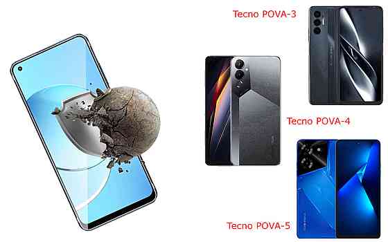 Защитное стекло DefenzoGlass для Tecno POVA-3, POVA-4, POVA-5 – двойная прочность Киев