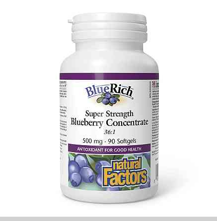 Черника для зрения Natural Factors BlueRich 500mg 90 гел капс Киев