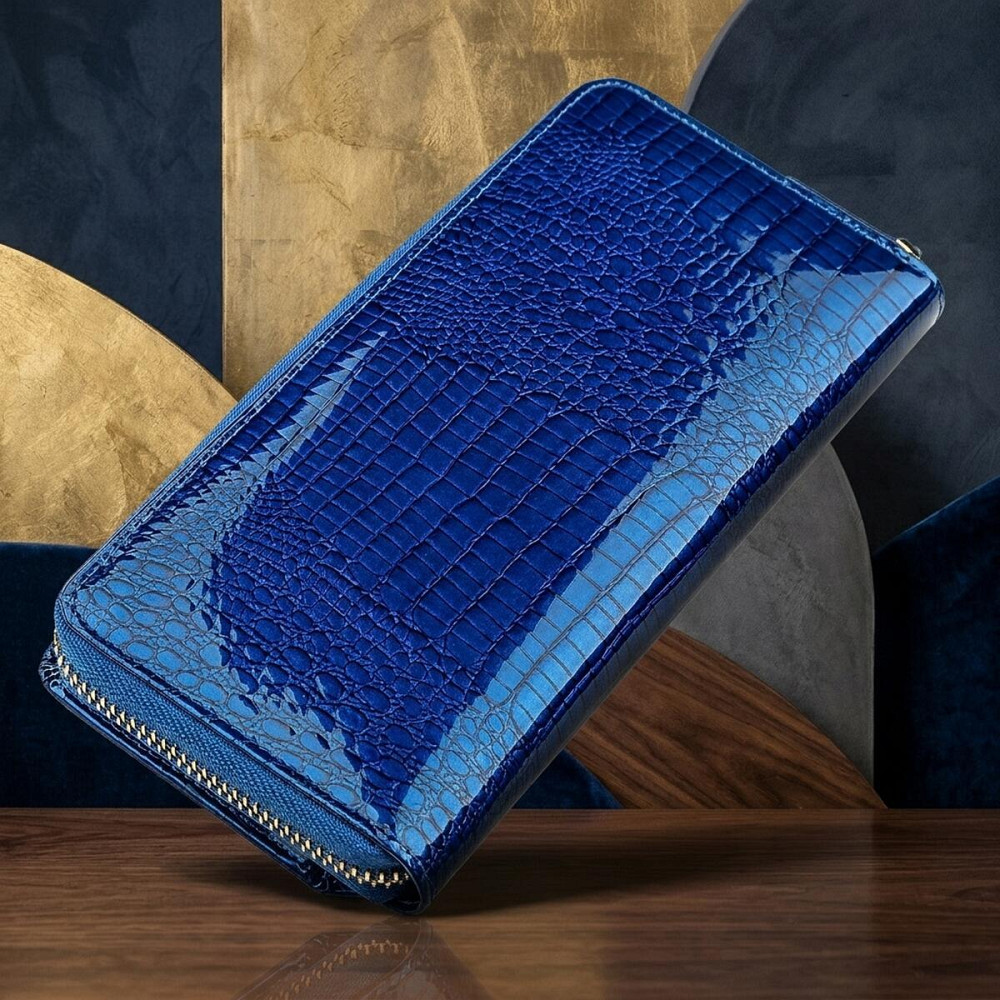 Кошелек женский ST Leather 18435 (S7001A) лакированный Синий Киев - изображение 11