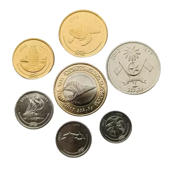 Maldives Мальдивы набор 7 монет 1 5 10 25 50 Laari 1 2 Rufiyaa 2008 - 2017 UNC Полтава