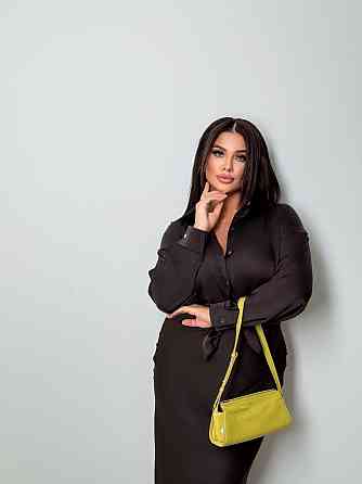 Шелковая женская рубашка свободного фасона со спущенным плечом итальянский шелк Шоколад, 42/46 Одесса