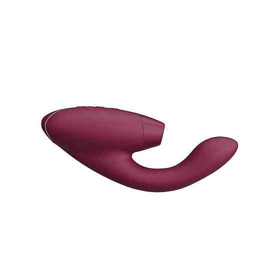 Двойной вакуумный клиторальный стимулятор с вибрацией Womanizer Duo 2 - Bordeaux, независимые моторы Sex Aura Киев