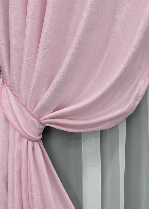 Комплект готовых штор VR-Textil Софт № 1740ш Розовый 100х280 см 2шт (31-822) Киев - изображение 5