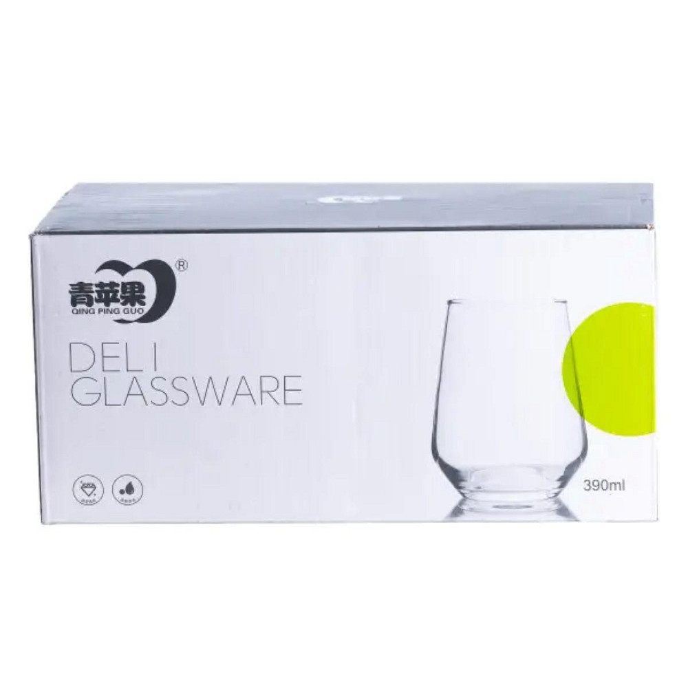 Набір склянок 6 штук по 390 мл скляний прозорий HP558 Київ - фото 4