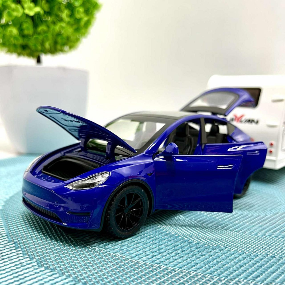 Машина з трейлером масштаб 1:32 інерція звук світло Синій (B21045) Чернігів - фото 4