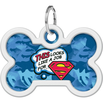 Адресник для животных WAUDOG Smart ID с QR паспортом "Работа для Супермена", кость 40х28 мм (0640-1016) Винница - изображение 2